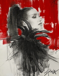 Henry Asencio Henry Asencio Onyx Plumes (Original) (Framed)